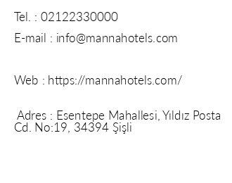 Manna Boutique Hotels iletiim bilgileri